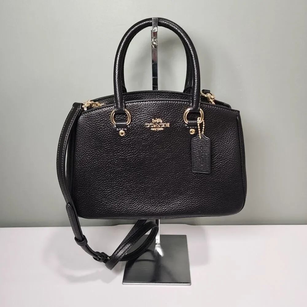 NWT Coach CAL54 Savannah Small Carryall Bag In Leather/Gold/Black